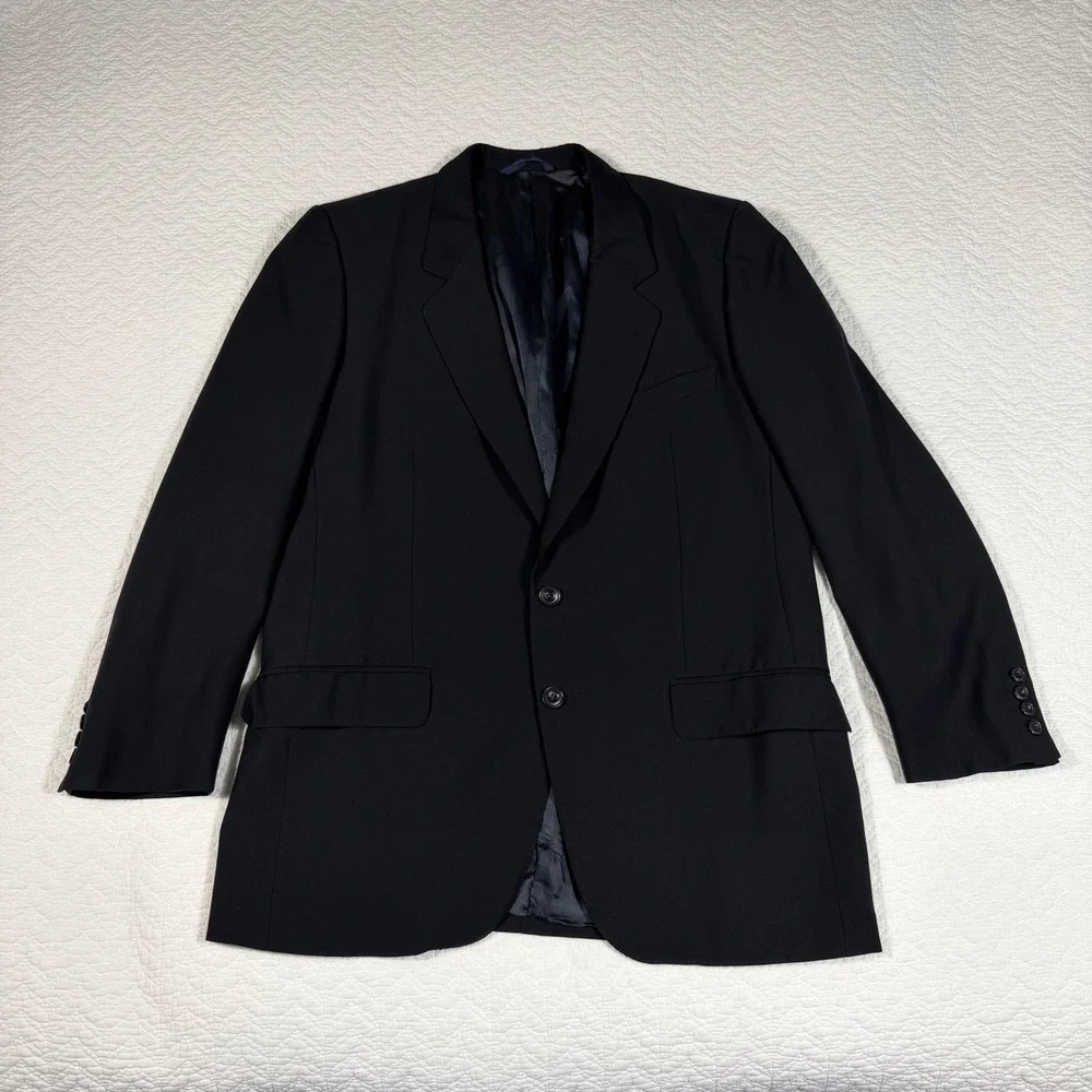 Ermenegildo Zegna Blazer‎ Men 52C Navy Blue Classic Luxury Wool Sport Coat EUC